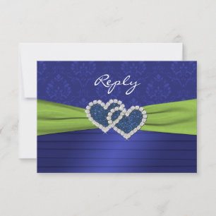 Royal Blue Pleats and Lime Reply Card - small