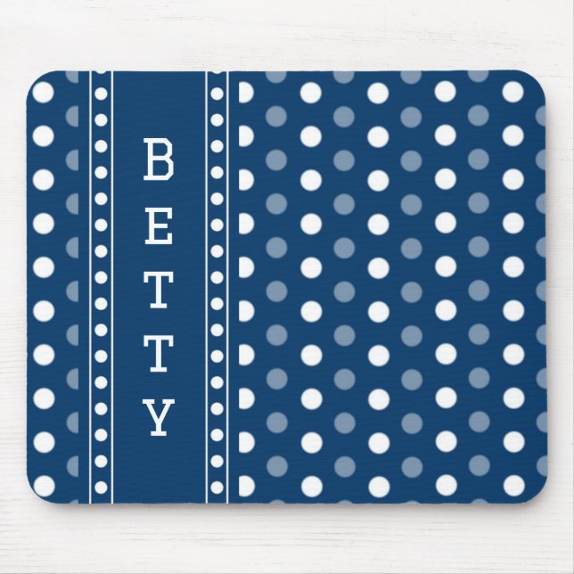 Royal Blue Polka Dot Mouse Mat (Front)