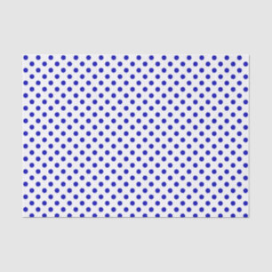 Royal Blue Polka Dot on White Tissue Paper