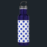 Royal blue polka dots 710 ml water bottle<br><div class="desc">Royal blue polka dots on white background</div>