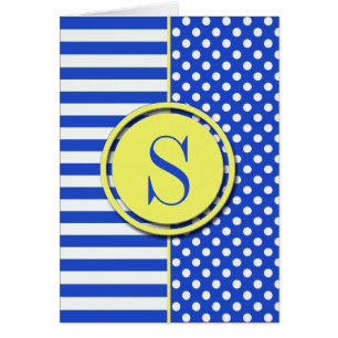 Royal Blue Polka Dots And Stripes by STaylor