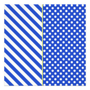 Royal Blue Polka Dots And Stripes by STaylor Photo Print