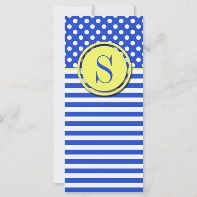 Royal Blue Polka Dots and Stripes-Monogram STaylor (Front)