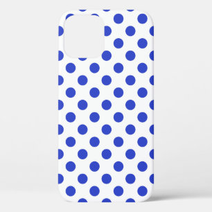 Royal blue polka dots iPhone 12 case