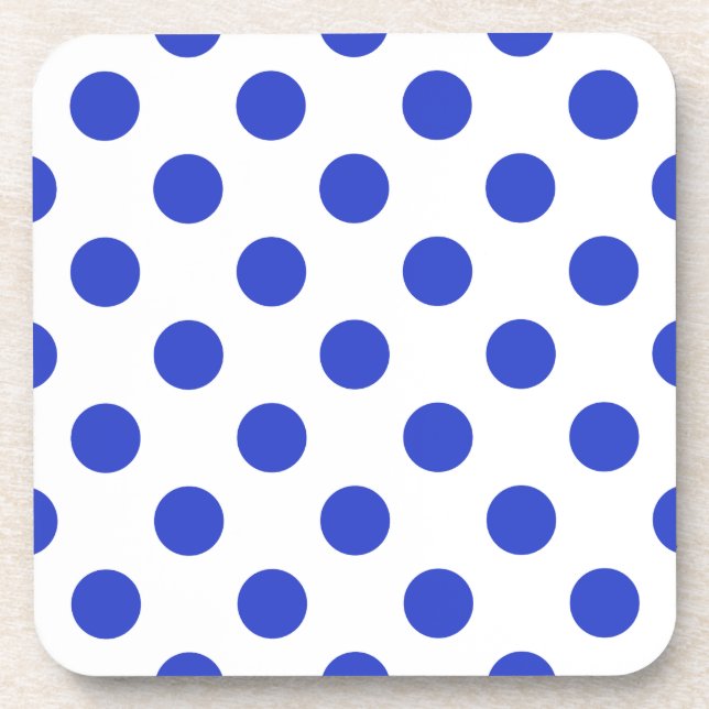 Royal blue polka dots coaster (Front)