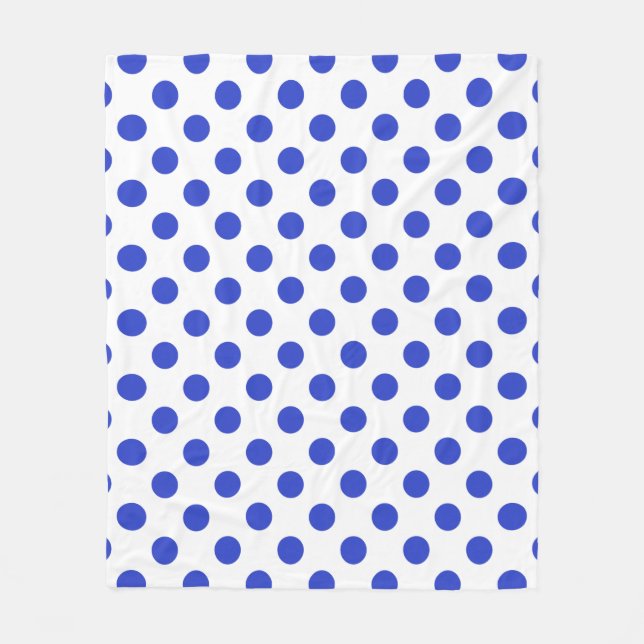 Royal blue polka dots fleece blanket (Front)