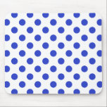 Royal blue polka dots mouse mat<br><div class="desc">Royal blue polka dots on white background</div>