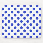 Royal blue polka dots mouse mat<br><div class="desc">Royal blue polka dots on white background</div>