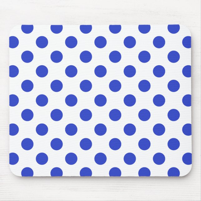 Royal blue polka dots mouse mat (Front)