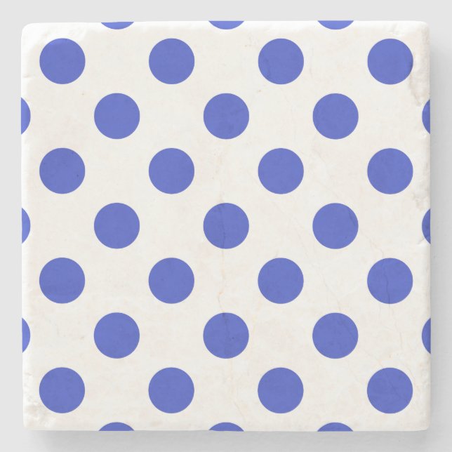 Royal blue polka dots stone coaster (Front)