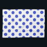 Royal blue polka dots tea towel<br><div class="desc">Royal blue polka dots on white background</div>