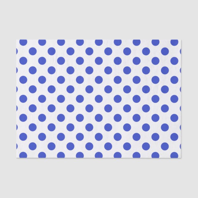 Royal blue polka dots tissue paper (Front)