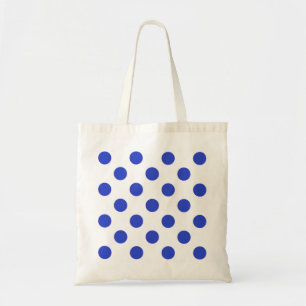 Royal blue polka dots tote bag