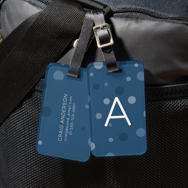 Royal Blue Pop Dots Luggage Tag (Creator Uploaded)