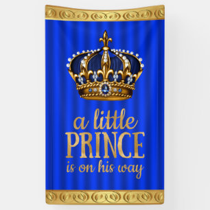 Royal Blue Prince Crown Boy Prince Baby Shower Banner