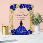 Royal Blue Princess Floral Quinceañera Birthday