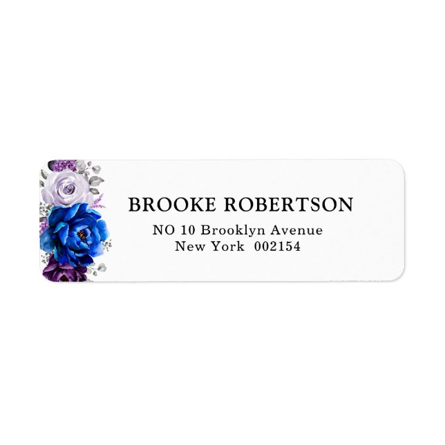 Royal Blue Purple Navy Lilac Blooms Wedding (Front)