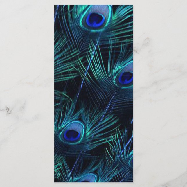 Royal Blue Purple Peacock Wedding Programs Programme (Front)