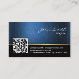 Royal Blue QR Code Magician Business Card