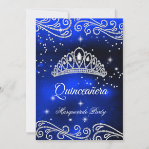 Royal Blue Quinceanera 15th Birthday Invitation