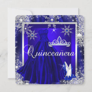 Royal Blue Quinceanera 15th Elite Elegant Birthday Invitation