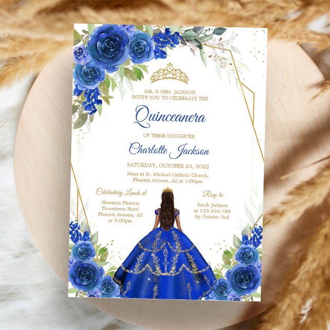 Royal Blue Quinceanera Invitation (Creator Uploaded)