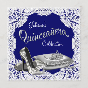 Royal Blue Quinceanera Invitation