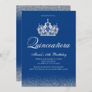 Royal Blue Quinceanera Invitations