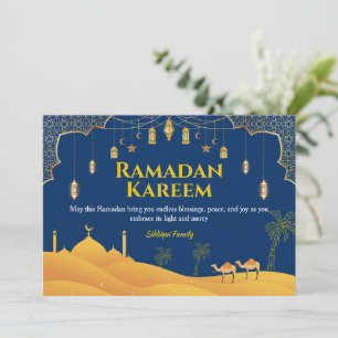 Royal Blue Ramadan Mubarak Greeting Card