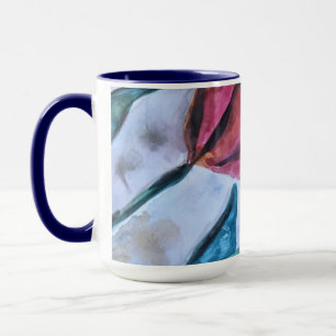 Royal Blue Red and Turquoise Mug