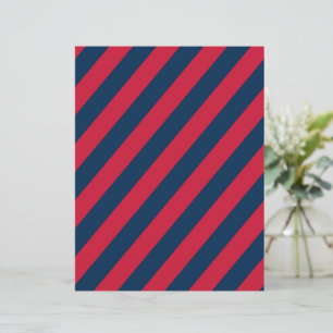 Royal Blue & Red Diagonal Stripes Scrapbook Paper