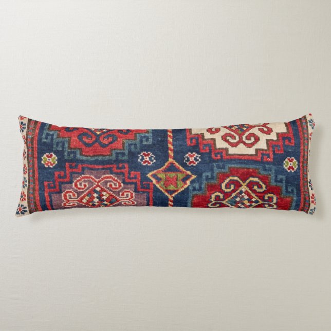 Royal Blue Red Kazak El Paso Vibes  Body Cushion (Front)