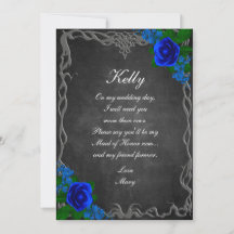 Royal Blue Rose Chalk Board Fall Maid Of Honour