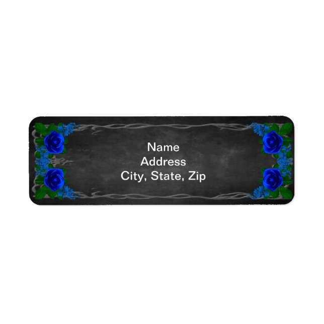 Royal Blue Rose Chalk Board Fall Wedding Address (Front)