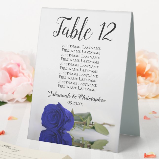 Royal Blue Rose Wedding Table Number Seating Chart (In SItu (Wedding))
