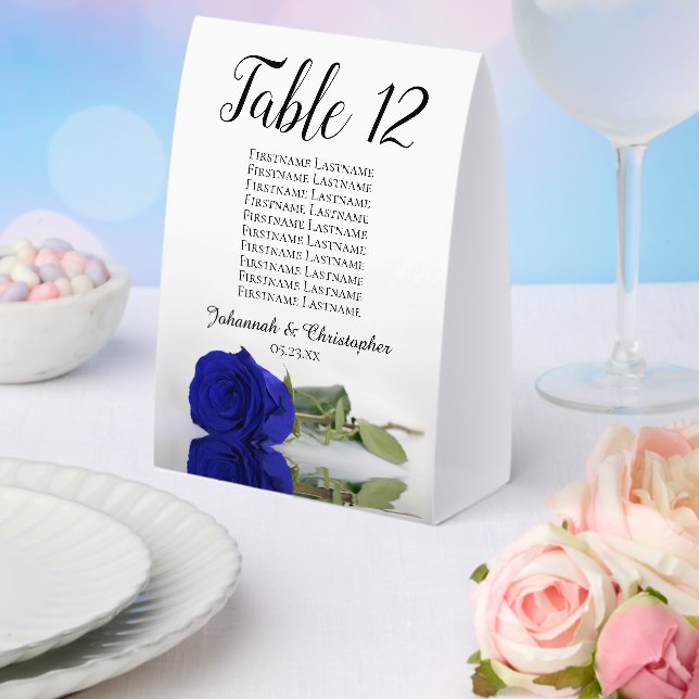Royal Blue Rose Wedding Table Number Seating Chart (Insitu(Wedding))