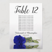Royal Blue Rose Wedding Table Seating Chart Large
