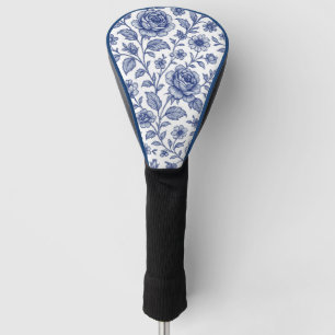 Royal Blue Roses Floral Pattern  Golf Head Cover