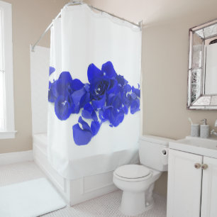 Royal Blue Roses Shower Curtain