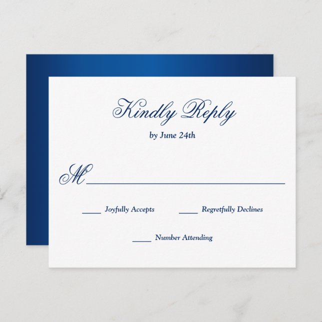 Royal Blue RSVP Card (Front/Back)