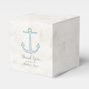 Royal Blue Rustic Anchor Wedding Favour Box