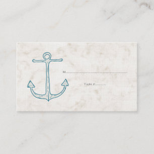 Royal Blue Rustic Anchor Wedding Place Cards