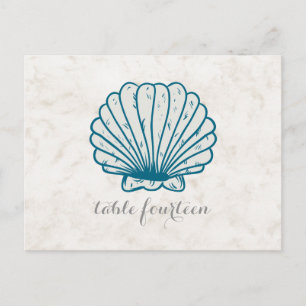 Royal Blue Rustic Seashell Table Number Postcard