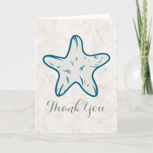 Royal Blue Rustic Starfish Wedding Thank You