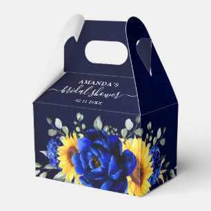 Royal Blue Rustic Sunflower Modern Bridal Shower F Favour Box
