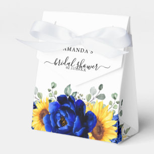 Royal Blue Rustic Sunflower Modern Bridal Shower Favour Box