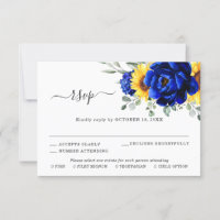 Royal Blue Rustic Sunflower Modern Floral Wedding 