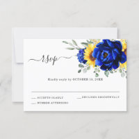 Royal Blue Rustic Sunflower Modern Floral Wedding
