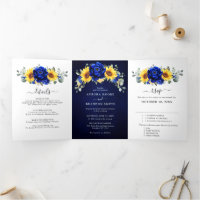 Royal Blue Rustic Sunflower Modern Floral Wedding