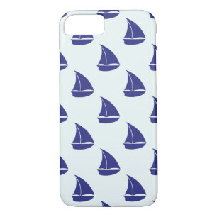 Royal Blue Sailboat Pattern iPhone 8/7 Case